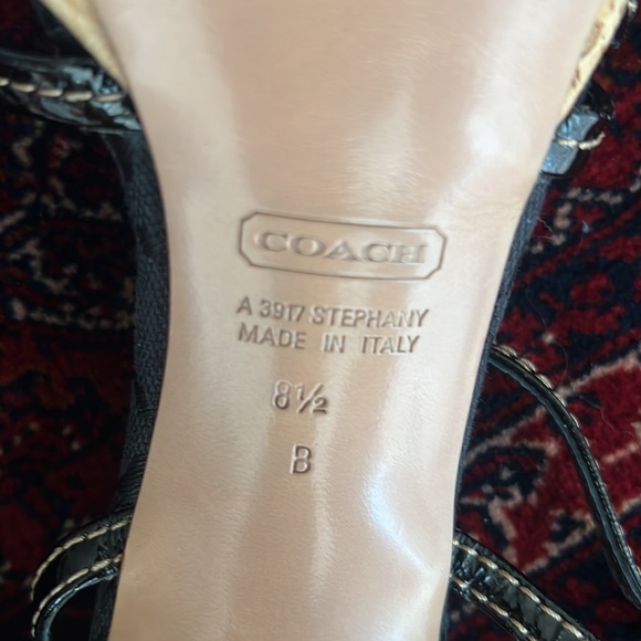 Strappy Coach patent leather cork heels 8 1/2 B Made in Italy - Picture 5 of 7